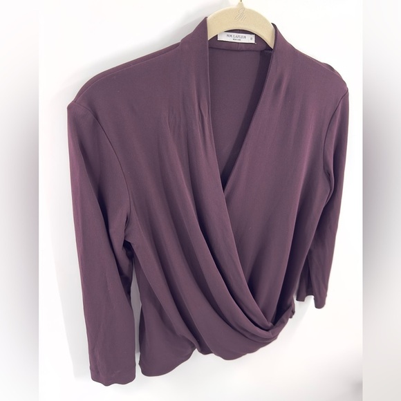MM Lafleur Deneuve Faux Wrap Top Womens XS Stretch Quiet Luxury Old Money Office - Picture 4 of 10